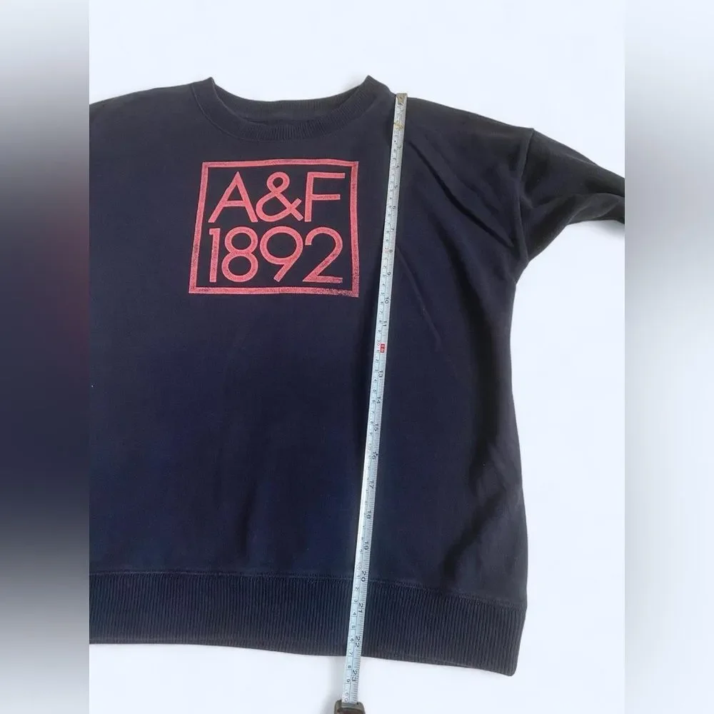 Abercrombie Kids Navy Blue Crewneck Sweatshirt Pink 1892 Logo Gorpcore Preppy XL